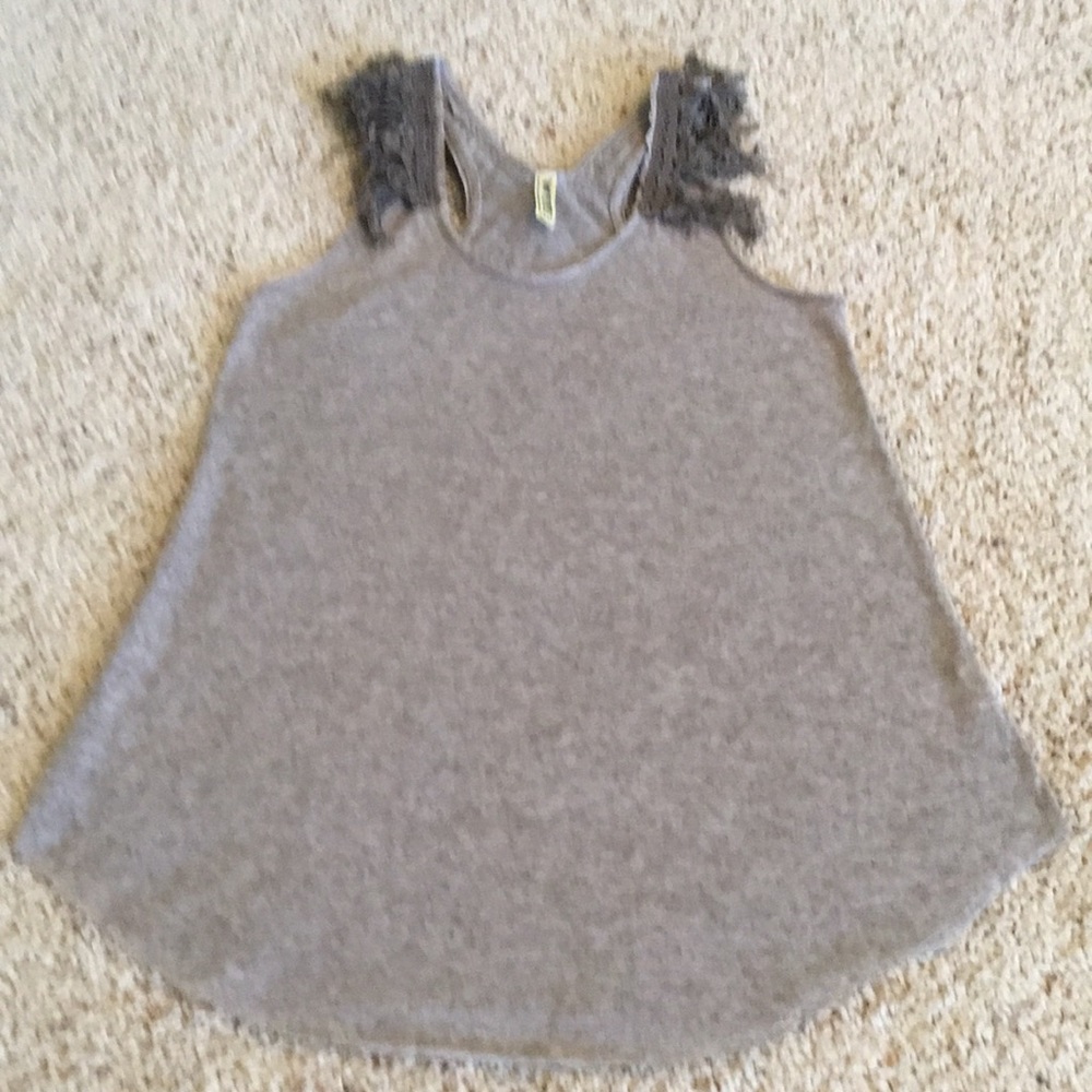 Free People Fringed Lace Tank Top